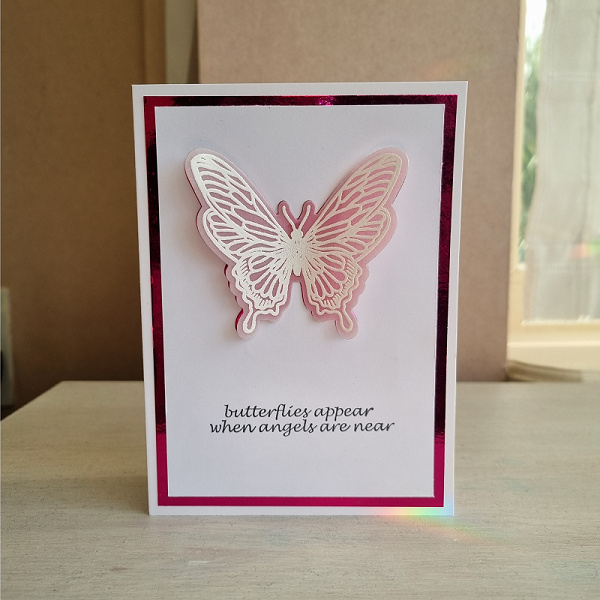 Wenskaart vlinder - butteflies appear when angels are near