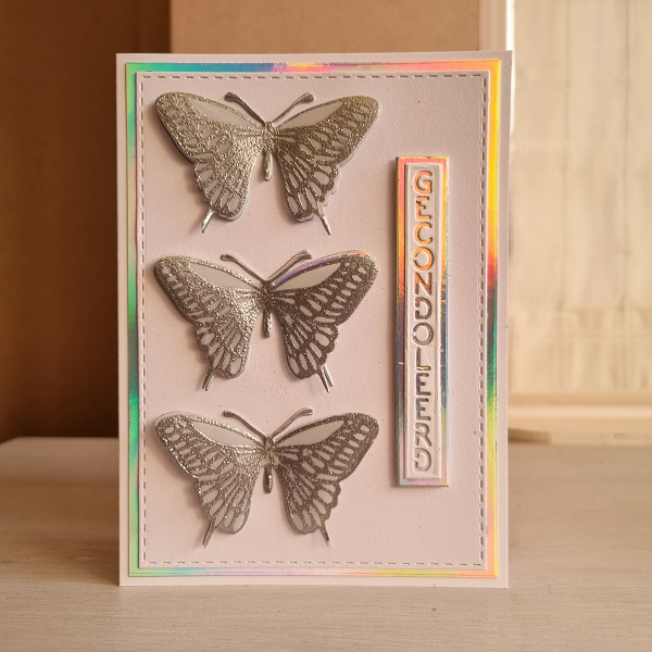 Wenskaart - gecondoleerd (3 pop-up vlinders)