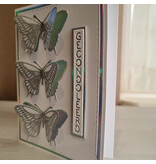 Wenskaart - gecondoleerd (3 pop-up vlinders)