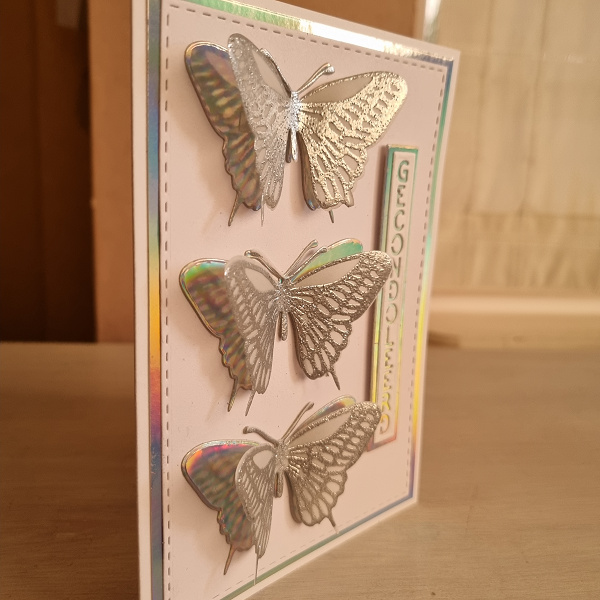 Wenskaart - gecondoleerd (3 pop-up vlinders)
