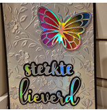 Wenskaart - Vlinder, sterkte lieverd