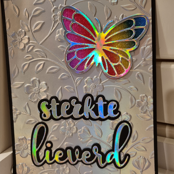 Wenskaart - Vlinder, sterkte lieverd