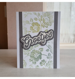 Kaart -  Groetjes (bloemen)