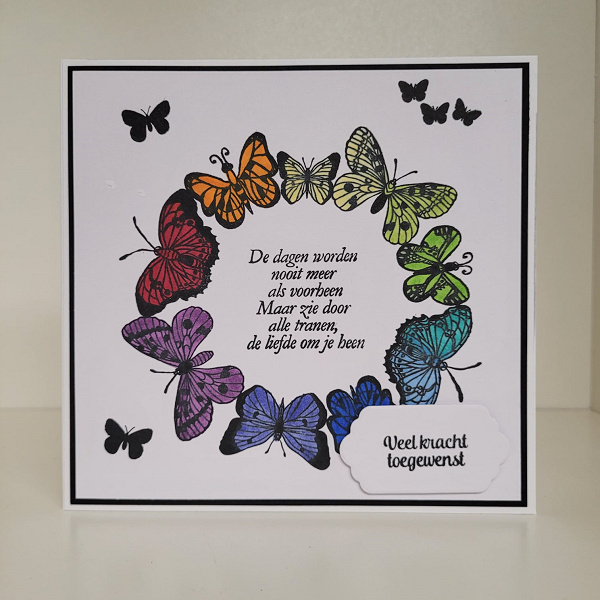 Wenskaart - vlinders (veel kracht toegewenst)