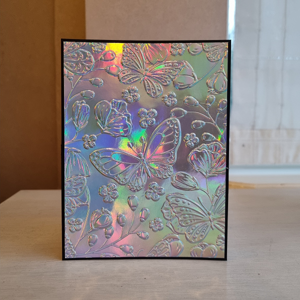 Wenskaart - Vlinder relief (holografisch)