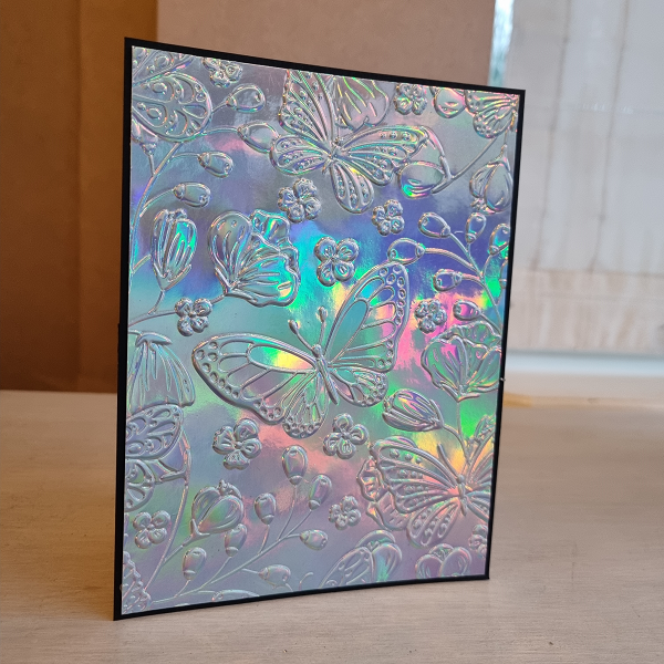Wenskaart - Vlinder relief (holografisch)