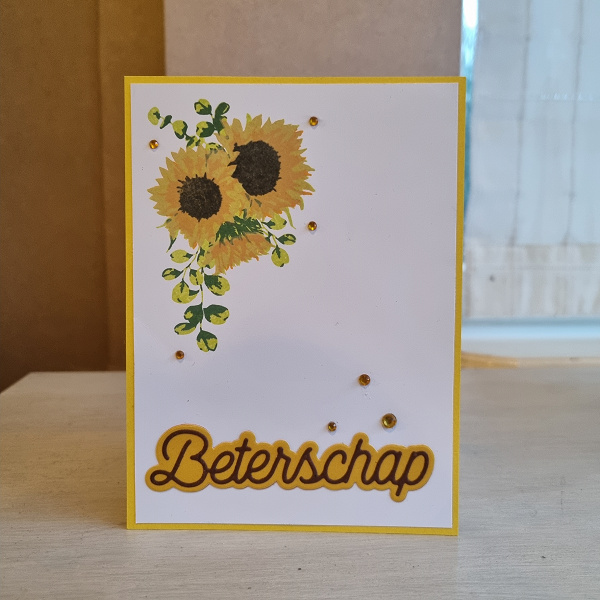 Wenskaart - Beterschap (zonnebloemen)