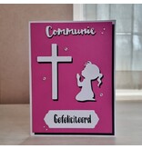 Wenskaart - Communie, gefeliciteerd (meisje)