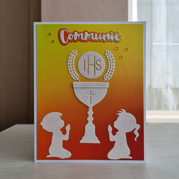 Wenskaart - Communie (glitters)