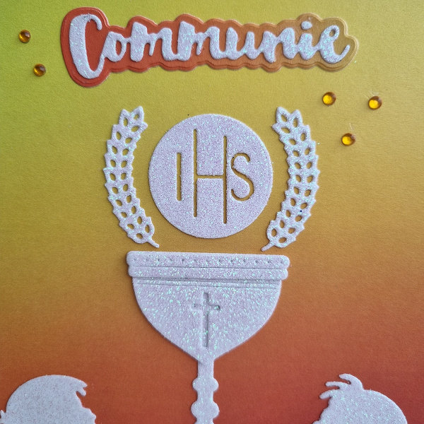 Wenskaart - Communie (glitters)