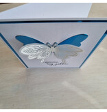 Wenskaart vlinder - in gedachten bij jullie