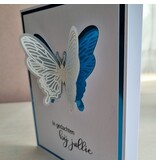 Wenskaart vlinder - in gedachten bij jullie