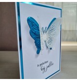 Wenskaart vlinder - in gedachten bij jullie