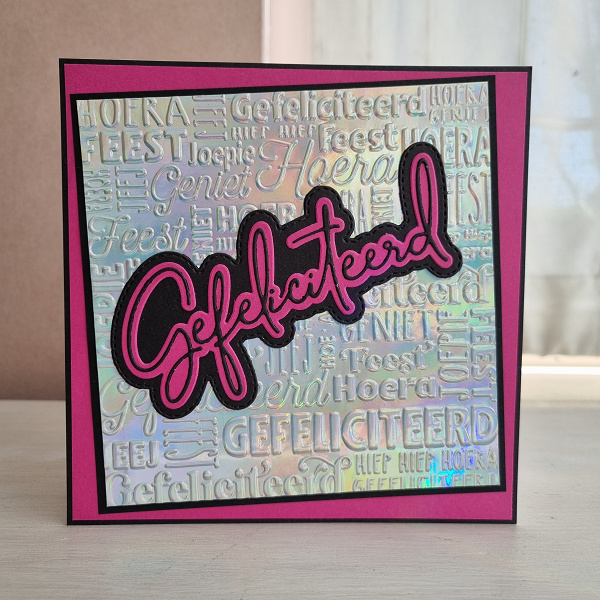 Wenskaart - Gefeliciteerd (holografisch relief)