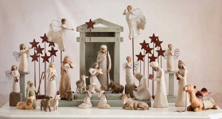 Willow Tree Kerststal met ster (Creche)