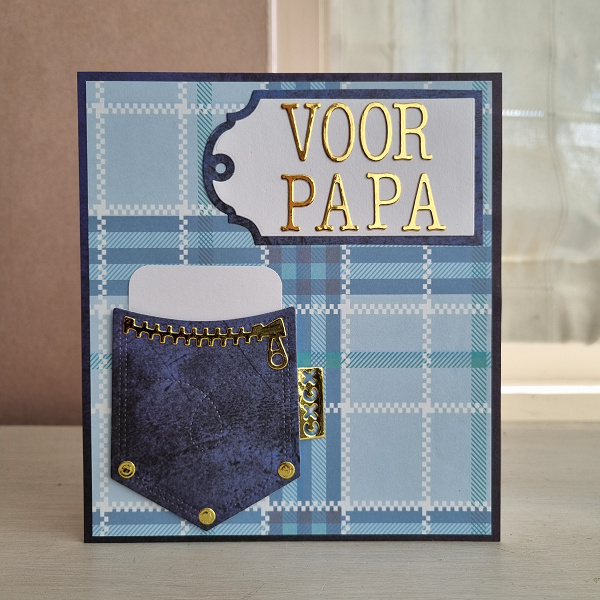 Wenskaart - Voor papa (met echte pocket)