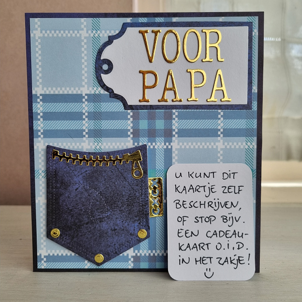 Wenskaart - Voor papa (met echte pocket)