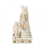 Jim Shore White Woodland Santa holding Dove and Lantern