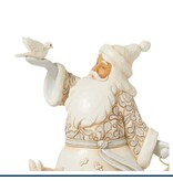 Jim Shore White Woodland Santa holding Dove and Lantern