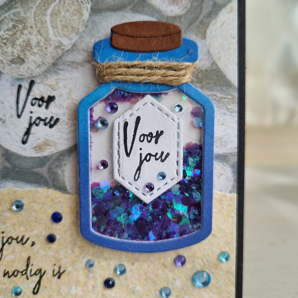 Wenskaart  -  Voor jou (schudkaart met wensflesje)