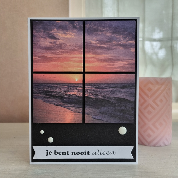 Wenskaart -Je bent nooit alleen (zonsondergang)