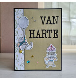 Wenskaart - van harte (muisjes)