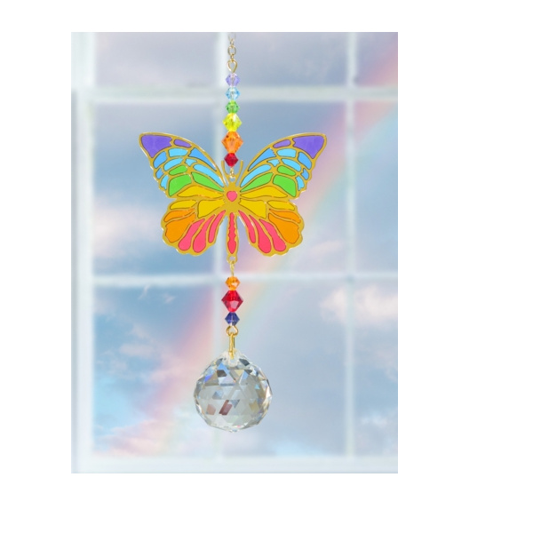 Suncatcher vlinder (glas in lood)