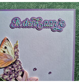 Wenskaart - Ik denk aan je (bloem en vlinder)