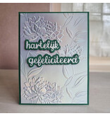 Wenskaart - hartelijk gefeliciteerd (relief bloemen)