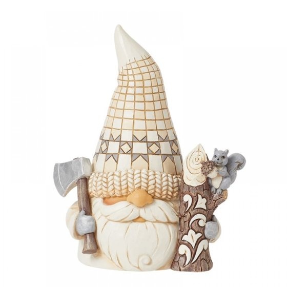 White Woodland Lumberjack Gnome