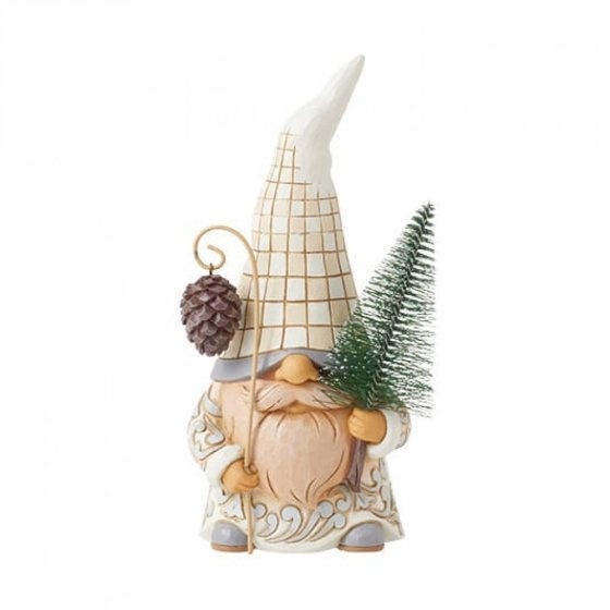 Jim Shore White Woodland Gnome with Sisal Tree