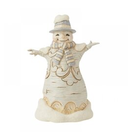 Jim Shore White Woodland Carved Snowman