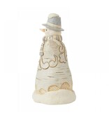 Jim Shore White Woodland Carved Snowman - sneeuwman