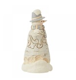 Jim Shore White Woodland Carved Snowman - sneeuwman