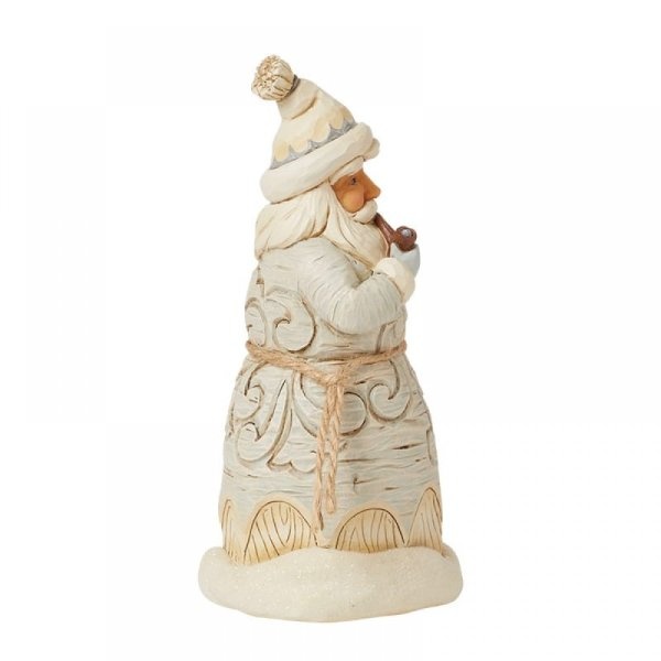 Jim Shore White Woodland Carved Santa - kerstman