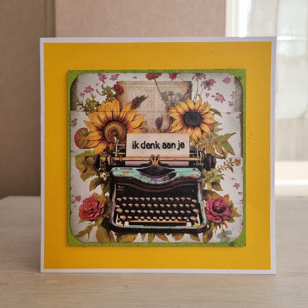 Wenskaart - Ik denk aan je (typmachine)