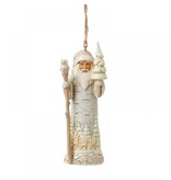 White Woodland Birch Bark Santa Ornament