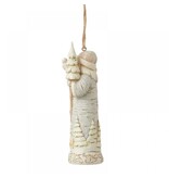 White Woodland Birch Bark Santa Ornament
