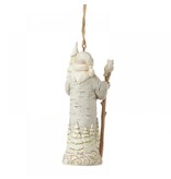 White Woodland Birch Bark Santa Ornament