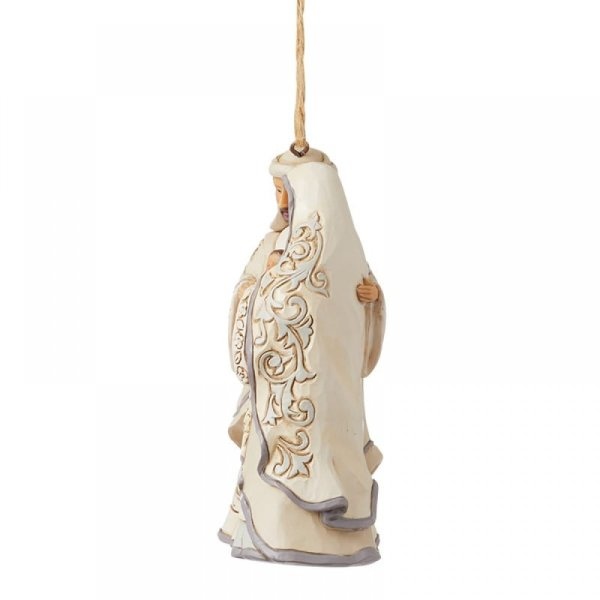 White Woodland Nativity Family ornament
