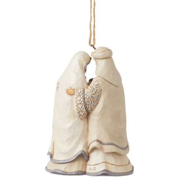 White Woodland Nativity Family ornament