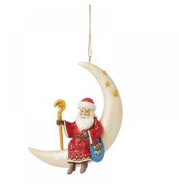 Santa on a Crescent Moon ornament