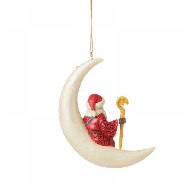 Jim Shore Santa on a Crescent Moon ornament - kersthanger