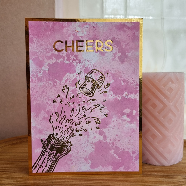 Wenskaart -  Cheers (champagne)