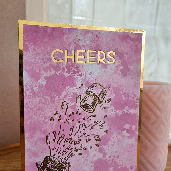 Wenskaart -  Cheers (champagne)