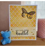 Wenskaart -  Een hele dikke knuffel met 3D vlinder