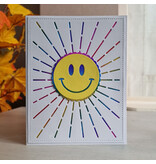 Wenskaart - smiley (stralen)