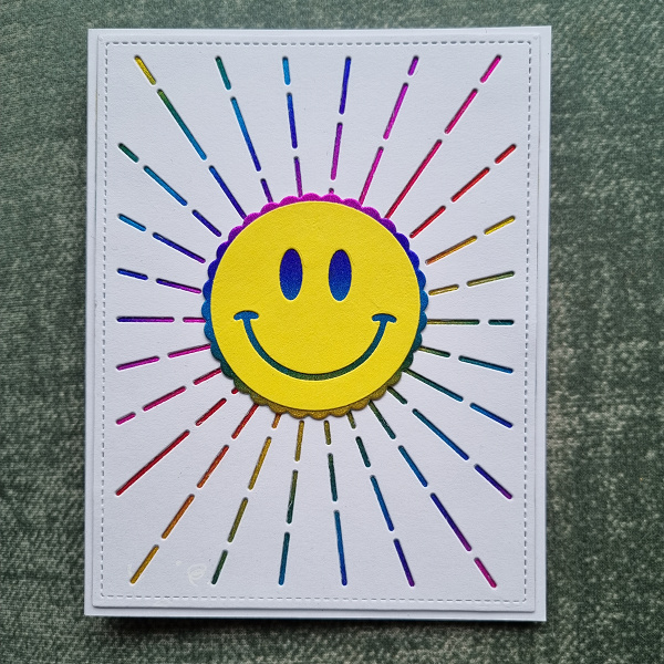 Wenskaart - smiley (stralen)