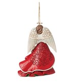 Jim Shore Christmas Angel with Cardinals Hanging Ornament