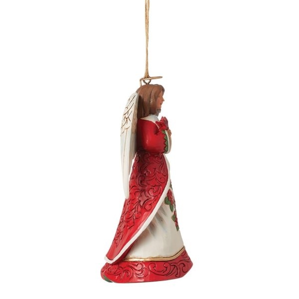 Jim Shore Christmas Angel with Cardinals Hanging Ornament